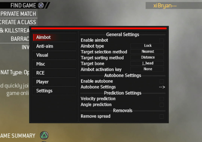 MW2 Menu